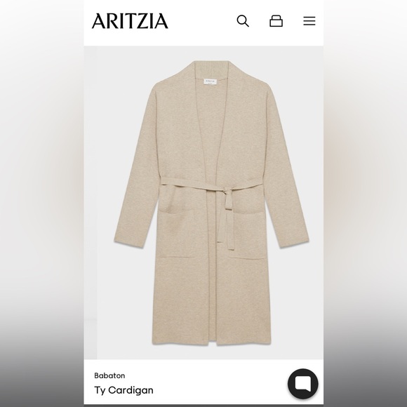 Babaton Ty Cardigan 
ARITZIA 
Womens Beige Belted sweater robe - Picture 2 of 7